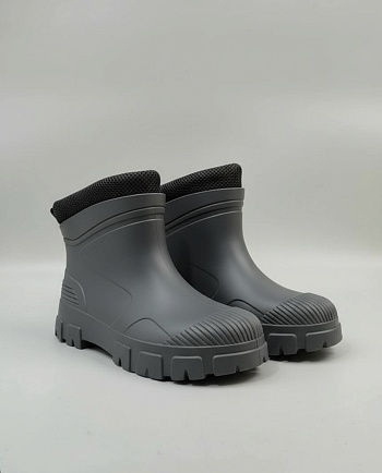 Сапоги резиновые утеплённые полусапожки, цвет серый - Обувь ЭВА для мужчин, женщин и детей от производителя Колесник