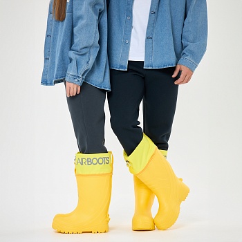 Резиновые сапоги AirBoots с меховыми вкладышами, цвет желтый - Обувь ЭВА для мужчин, женщин и детей от производителя Колесник