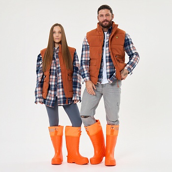 Резиновые сапоги AirBoots с меховыми вкладышами, цвет оранжевый - Обувь ЭВА для мужчин, женщин и детей от производителя Колесник