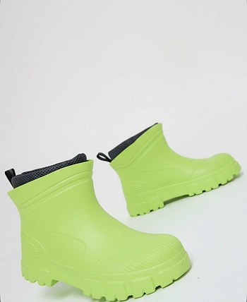 Сапоги резиновые утеплённые полусапожки, цвет салатовый - Обувь ЭВА для мужчин, женщин и детей от производителя Колесник