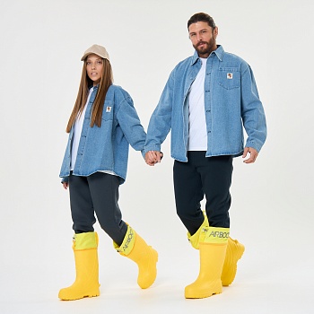 Резиновые сапоги AirBoots с меховыми вкладышами, цвет желтый - Обувь ЭВА для мужчин, женщин и детей от производителя Колесник