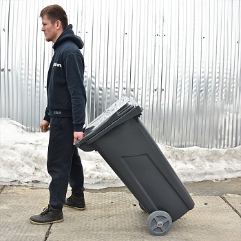 Бак мусорный на колесах с крышкой 120 л, цвет серый - Обувь ЭВА для мужчин, женщин и детей от производителя Колесник