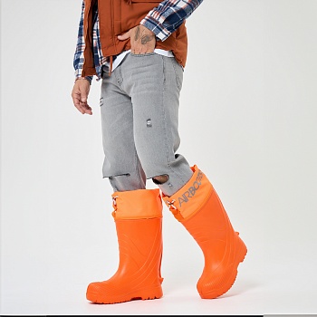 Резиновые сапоги AirBoots с меховыми вкладышами, цвет оранжевый - Обувь ЭВА для мужчин, женщин и детей от производителя Колесник