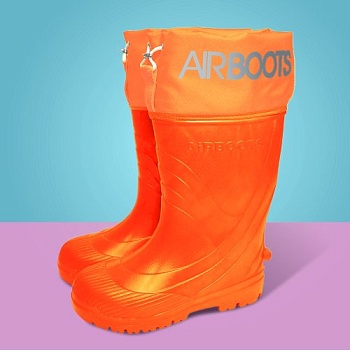 Резиновые сапоги AirBoots с меховыми вкладышами, цвет оранжевый - Обувь ЭВА для мужчин, женщин и детей от производителя Колесник
