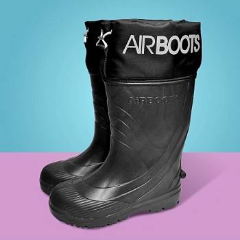 Резиновые сапоги AirBoots с меховыми вкладышами, цвет черный - Обувь ЭВА для мужчин, женщин и детей от производителя Колесник