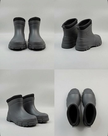Сапоги резиновые утеплённые полусапожки, цвет серый - Обувь ЭВА для мужчин, женщин и детей от производителя Колесник