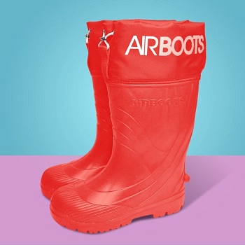 Сапоги резиновые детские Airbootskids с меховыми вкладышами, цвет алый - Обувь ЭВА для мужчин, женщин и детей от производителя Колесник