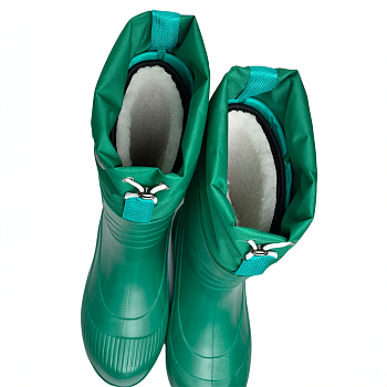 Резиновые сапоги AirBoots с меховыми вкладышами, цвет зеленый - Обувь ЭВА для мужчин, женщин и детей от производителя Колесник