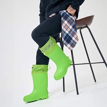 Резиновые сапоги AirBoots с меховыми вкладышами, цвет салатовый - Обувь ЭВА для мужчин, женщин и детей от производителя Колесник
